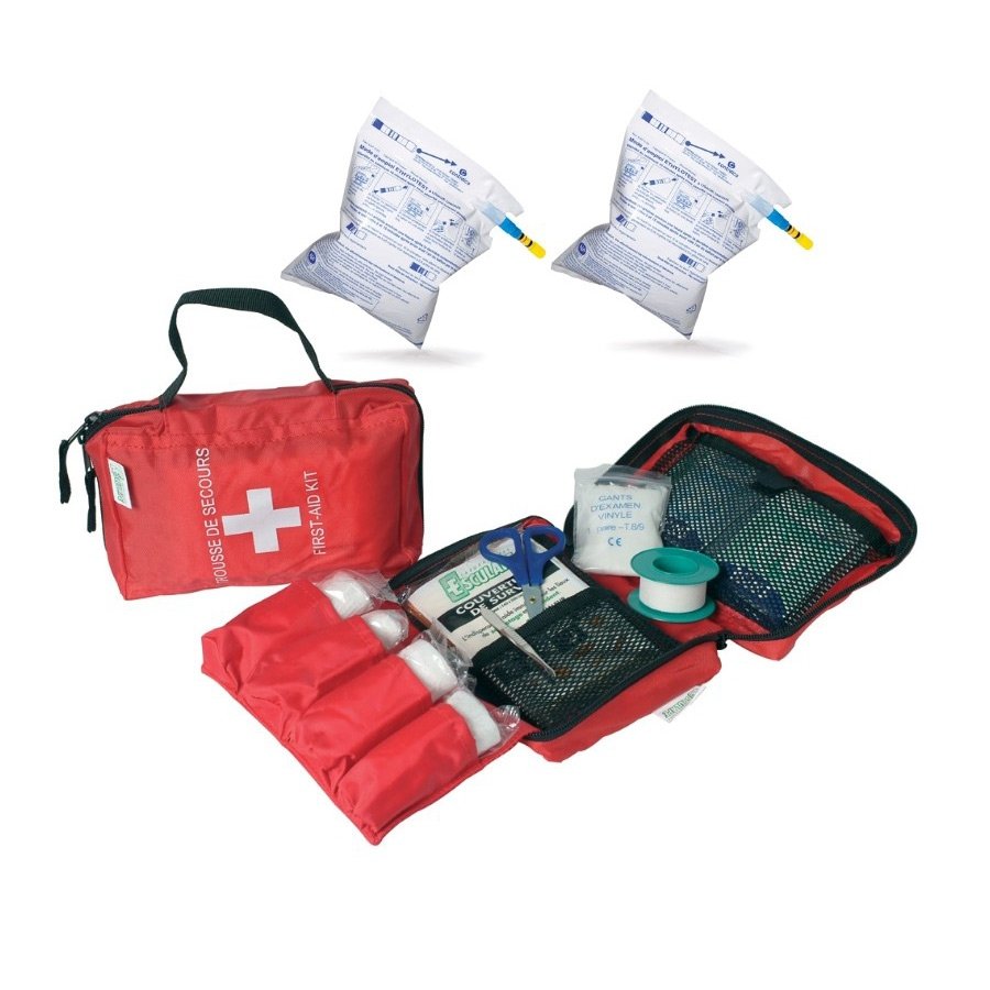 Trousse de secours voiture 4 pers. 2 tests alcoole