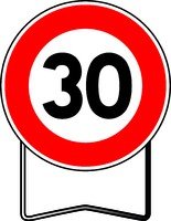 Signalisation route limitation a 30km/h b14 850 t1