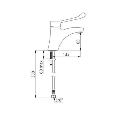 Delabie mit lav h85 levier long