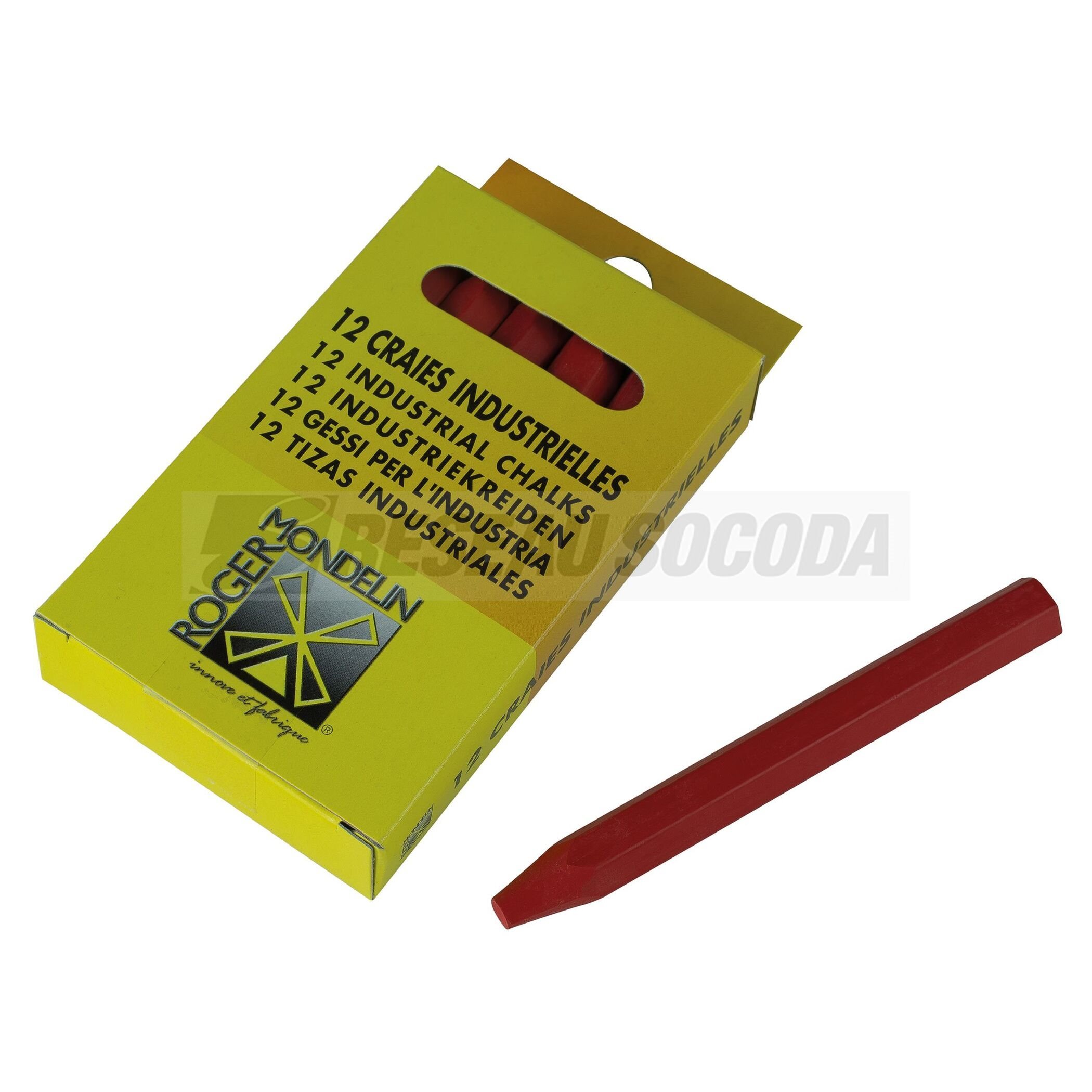 Mondelin etui 12craie rouge 12cm