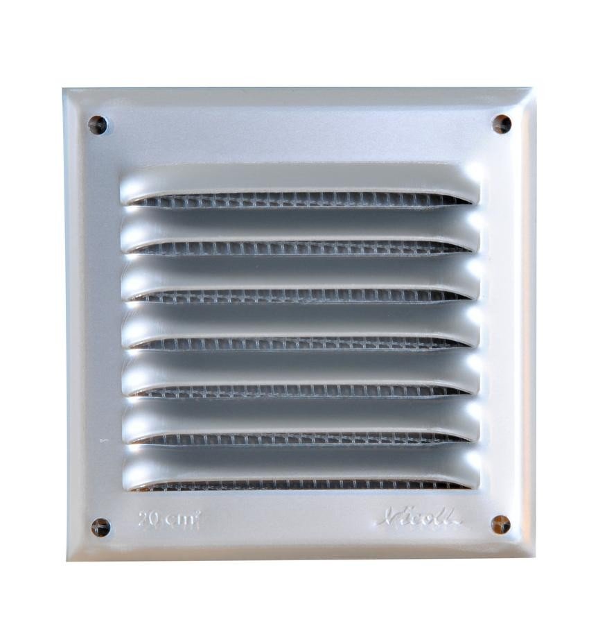 Grille alu blanc 15x15 + moustiquaire