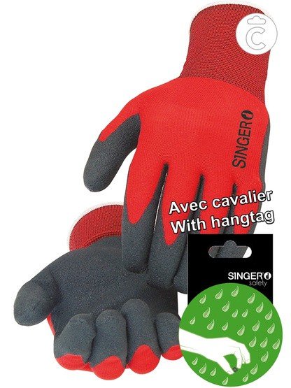 Gants rouge pvc t10 manut legere