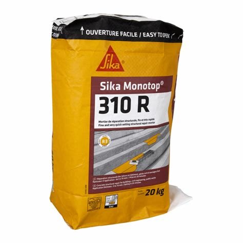 Mortier Sikamonotop 310R -Sac 20Kg- Sechage Rapide