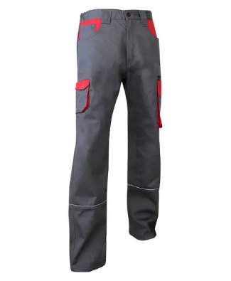 Pantalon gris rouge coton/poly 280gr/m² lin