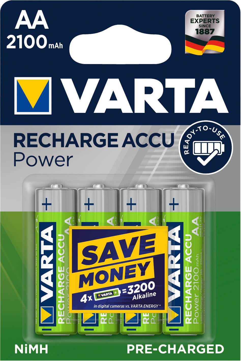 Pile rechargeable ronde varta hr6 blister 4