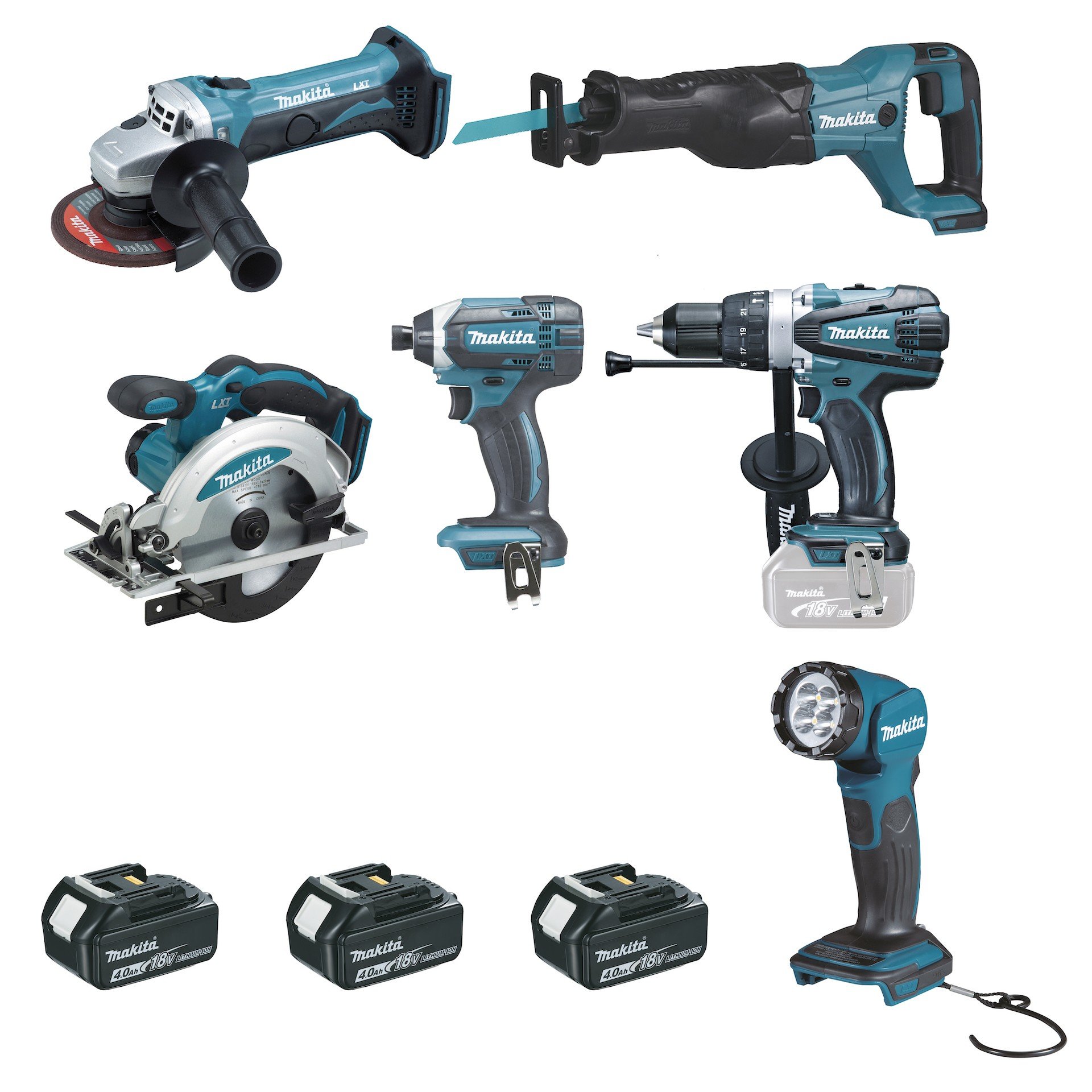 Makita pack 6 machines 3x18v 4ah li-ion