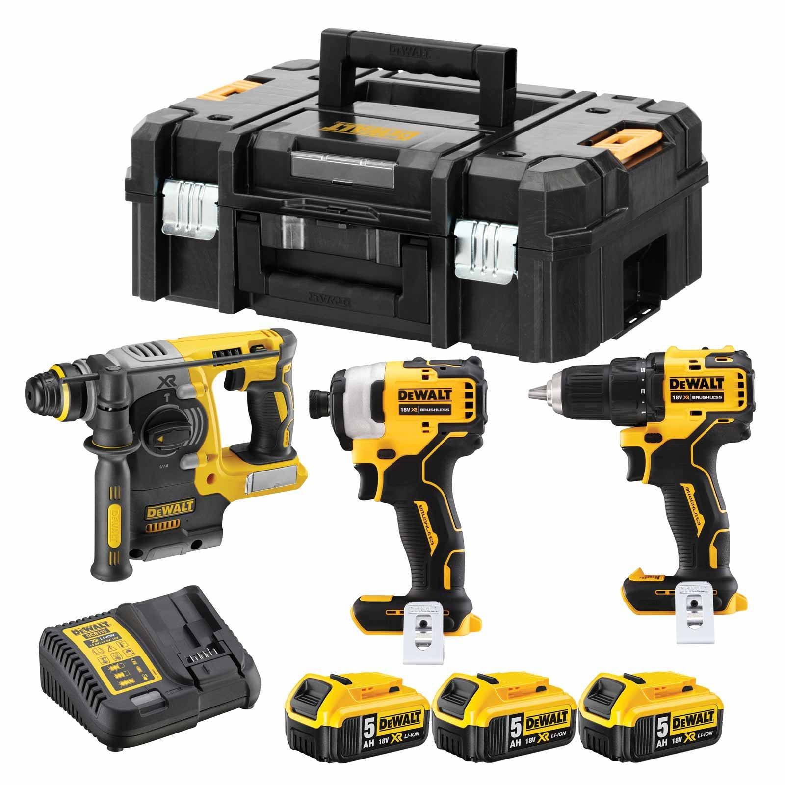 Dewalt pack perfo+viss+viss choc 18v 5ah