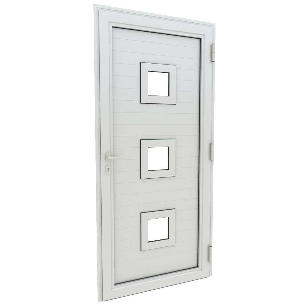 Porte entree blanc droit eos 90x214