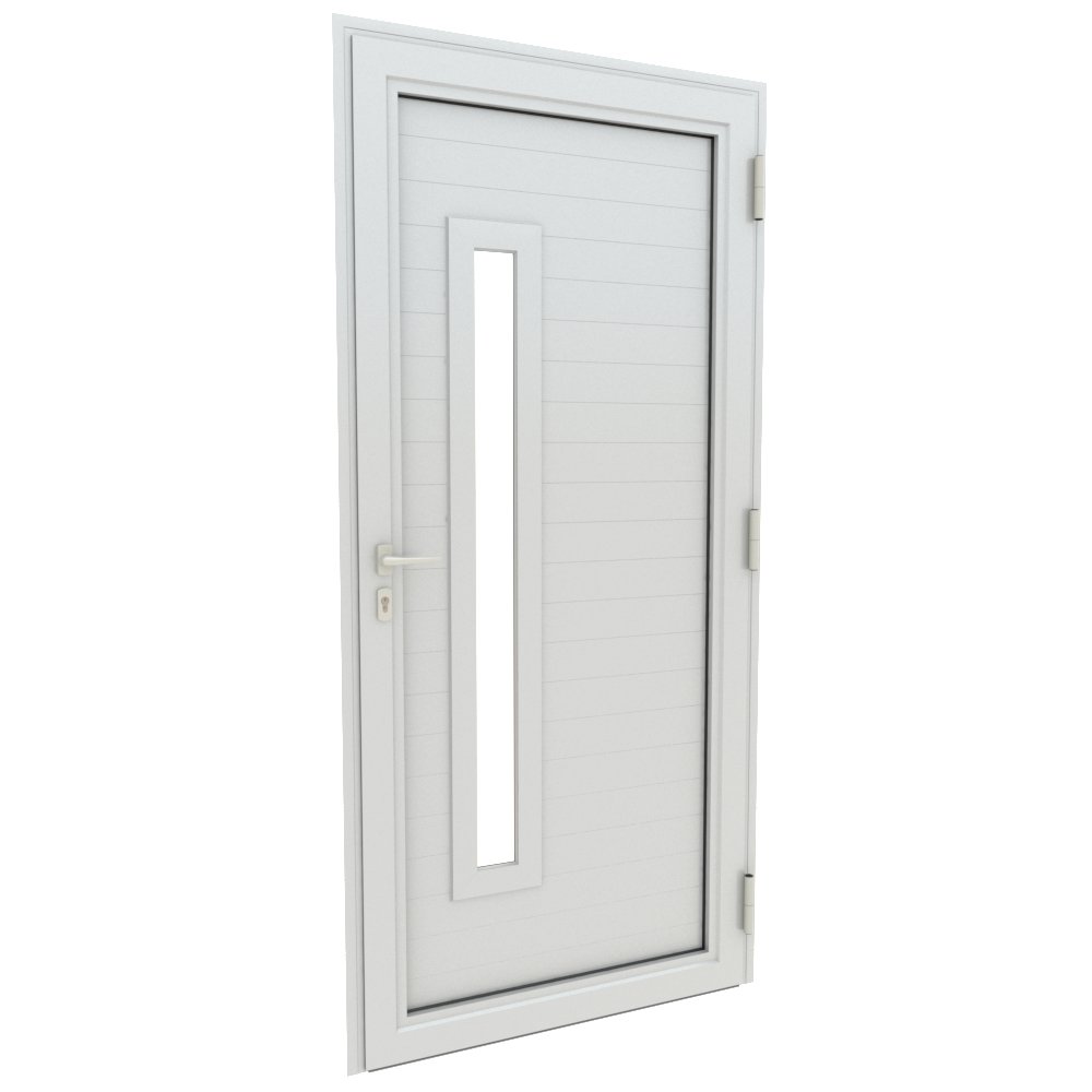 Porte entree blanc droit gaia 90x215