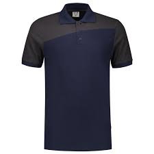 Polo bicolore couture royal/marine txl