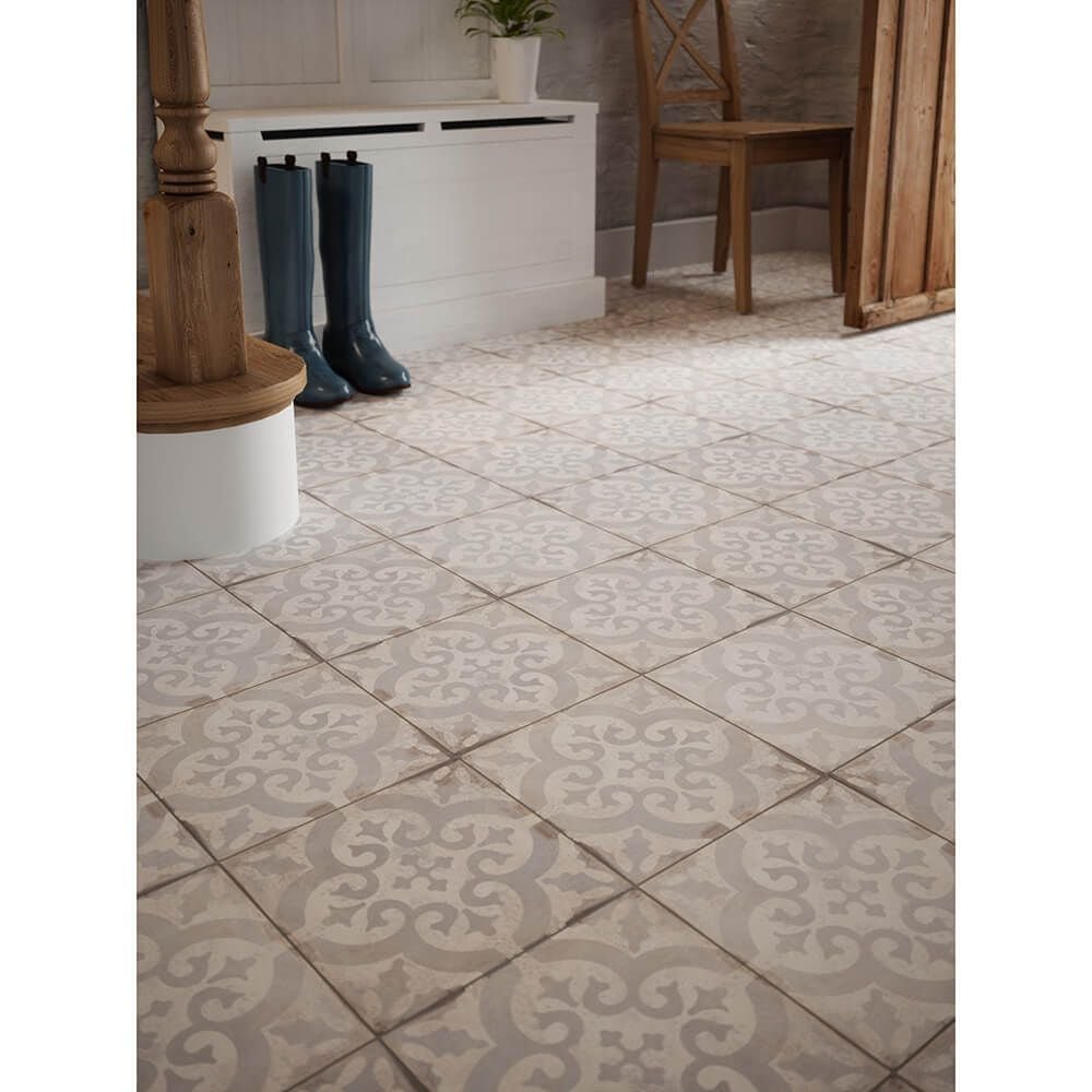 25X25 TRIANA FLOR GRIS 1CHX KEROS. Vendu au carton (1,13M2/carton)